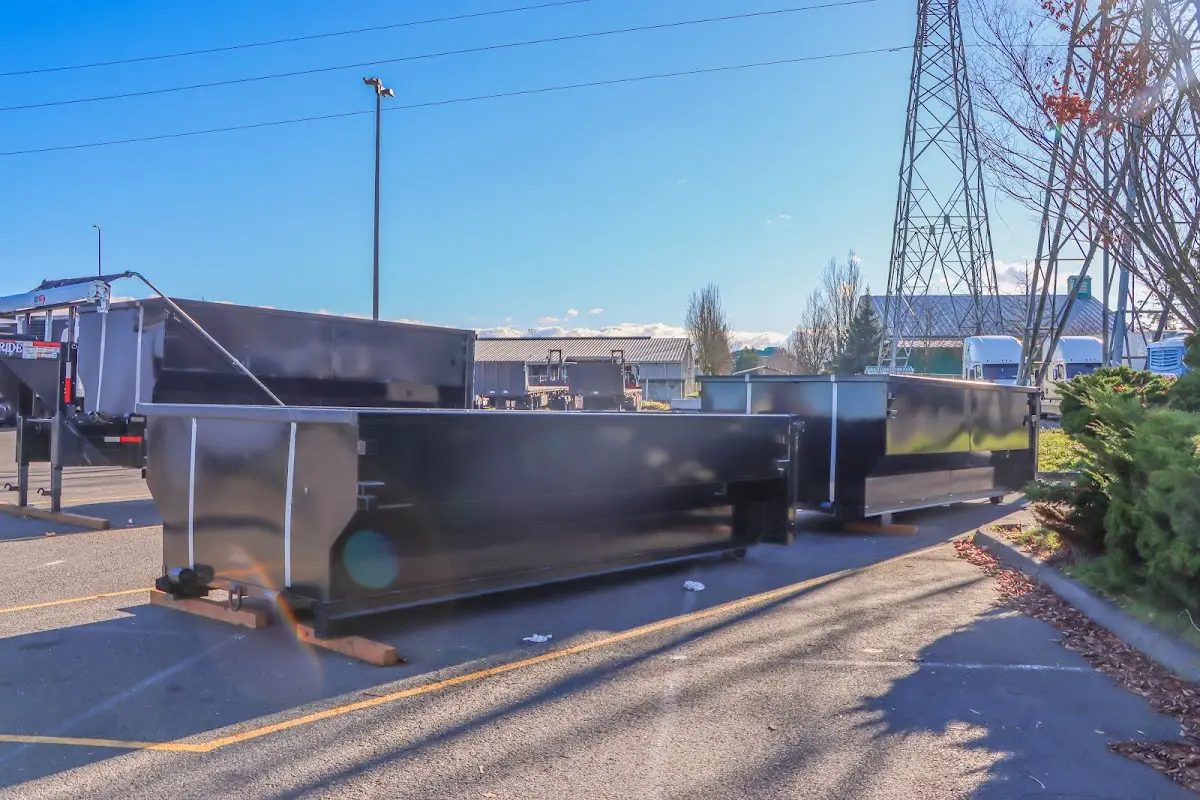 Roll-off dumpster ready for waste disposal at job site for 12 Yard Dumpster Rental in Stokesdale